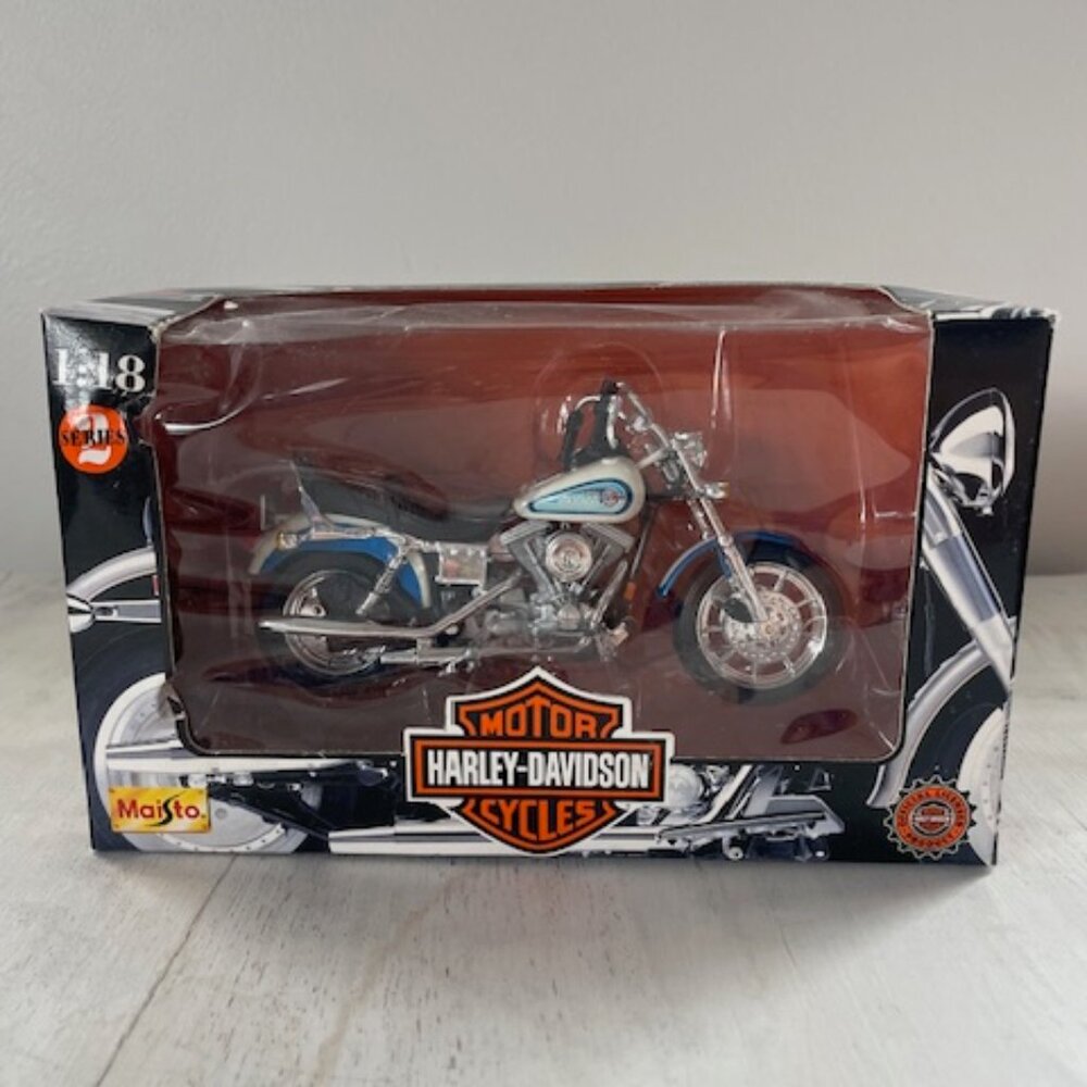 1998 Maisto Harley Davidson Blue FXSTS Springer Softail Series 2 1:18 diecast
